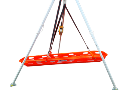 Kuipbrancard in gebruik bij redding op hoogte